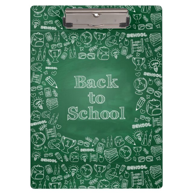 Porte-bloc Clipart "Retour à l'école" à bord (Devant)