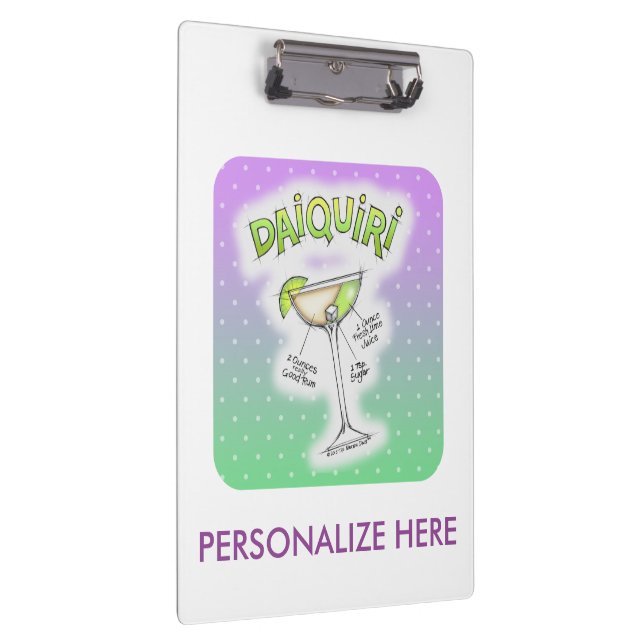 PORTE-BLOC CLIPBOARD - RECIPE DAIQUIRI COCKTAIL ART (Swatch)