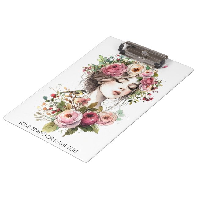 Porte-bloc Clipboard Women with Roses-Wreath (Incliné)