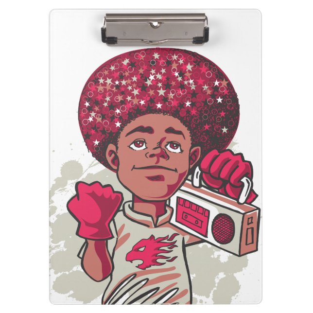 Porte-bloc Clipboard – YOUTH Power Afro & Boombox Urban (Devant)