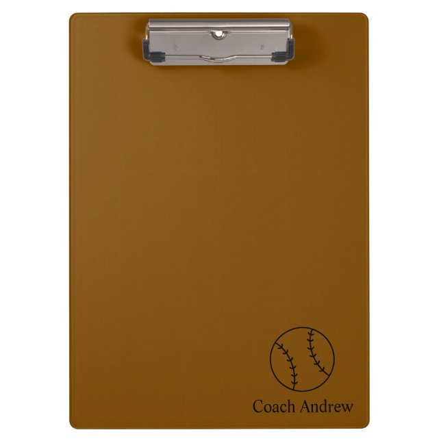 Porte-bloc Coach Gifts Baseball, Personalized Clipboard, Gift (Devant)