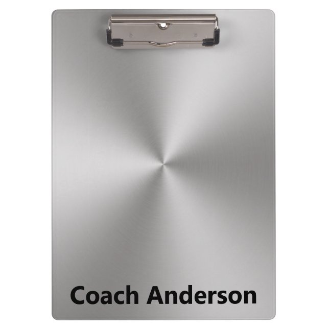 Porte-bloc Coach's Name Silver Brushed Metal Look (Devant)