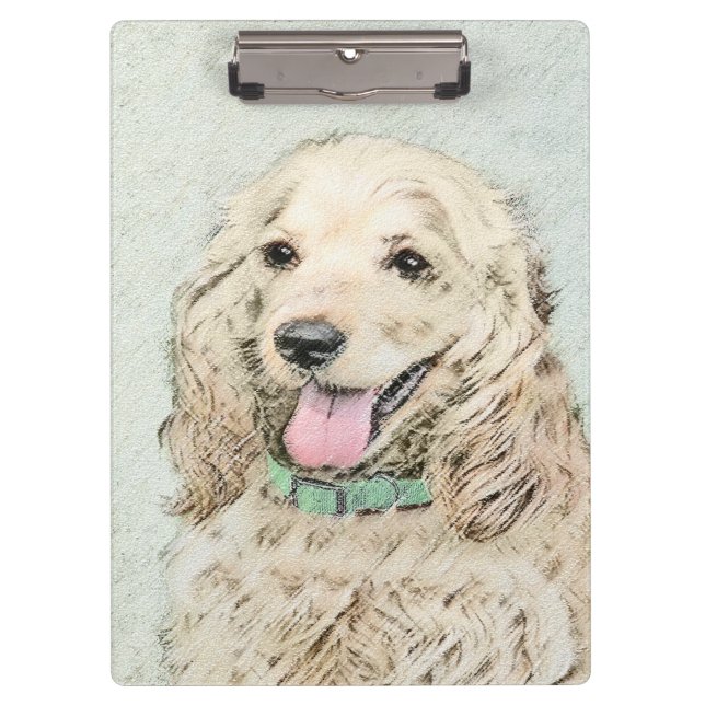 Porte-bloc Cocker Spaniel Buff Peinture - Art Chien original (Devant)