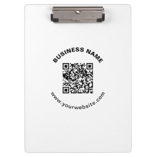 Porte-bloc Code QR avec nom d'entreprise Texte circulaire gra
