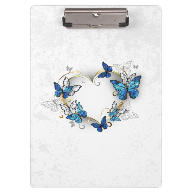 Porte-bloc Coeur bijoux avec papillons Morpho (Devant)