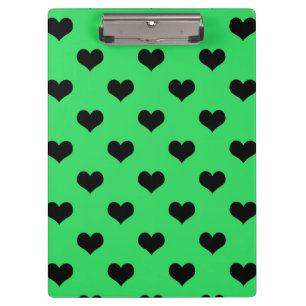Porte-bloc Coeur d'amour noir sur Arrière - plan vert