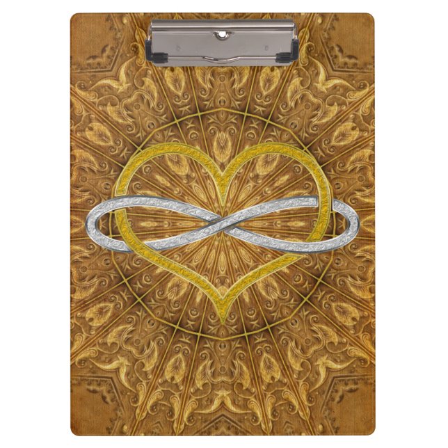 Porte-bloc Coeur Infinity Gold Silver (Devant)