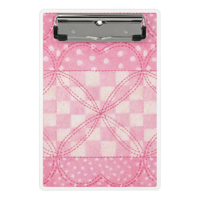 Porte-bloc COEUR ROSE QUILT Mini Porte - bloc (Devant)