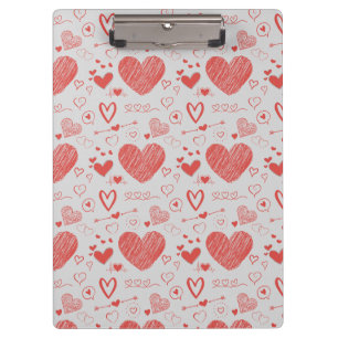 Porte-bloc coeur rouge - arrière - plan gris