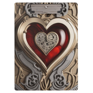 Porte-bloc Coeur Steampunk - Amour mécanique complexe