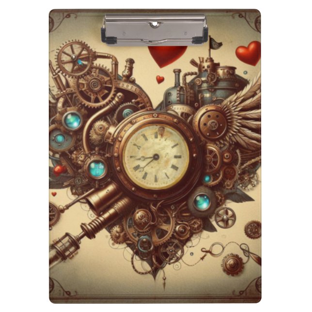 Porte-bloc Coeur Steampunk/Saint-Valentin (Devant)