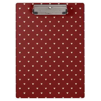 Porte-bloc Cœurs crème sur motif uni rouge bordeaux
