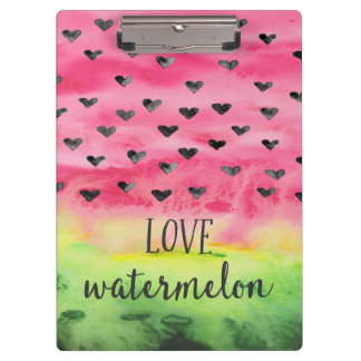 Porte-bloc Coeurs de pastèque d'amour d'aquarelle
