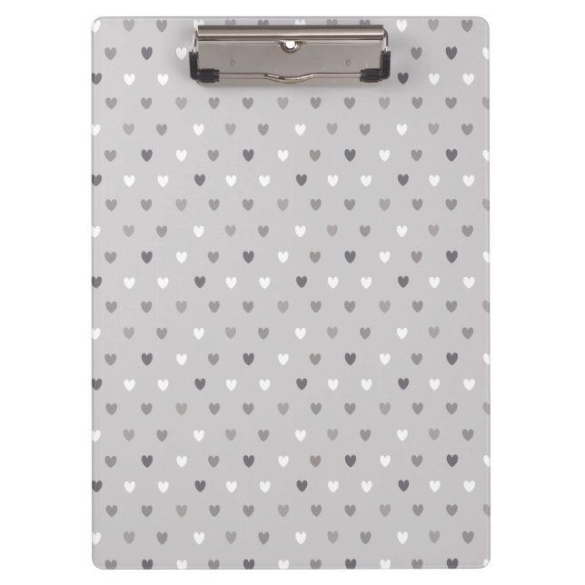 Porte-bloc Coeurs de polka minuscules dans les tons gris (Devant)