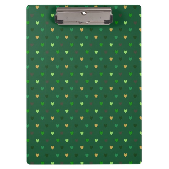 Porte-bloc Coeurs de Polka sur vert de forêt (Devant)