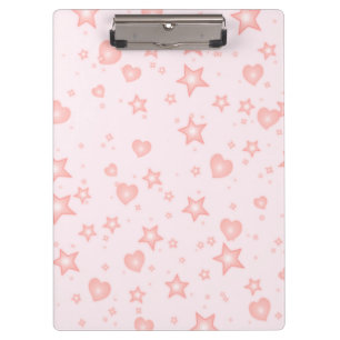 Porte-bloc Cœurs et Étoiles Pastel Kawaii – Rose Féminin Mign