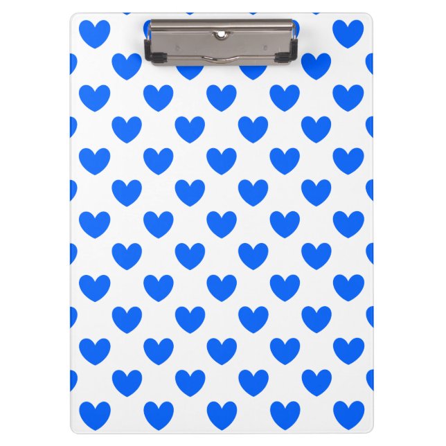 Porte-bloc Coeurs polka bleu sur blanc (Devant)