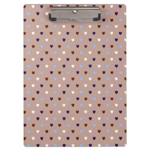 Porte-bloc Coeurs Polka sur brun pâle