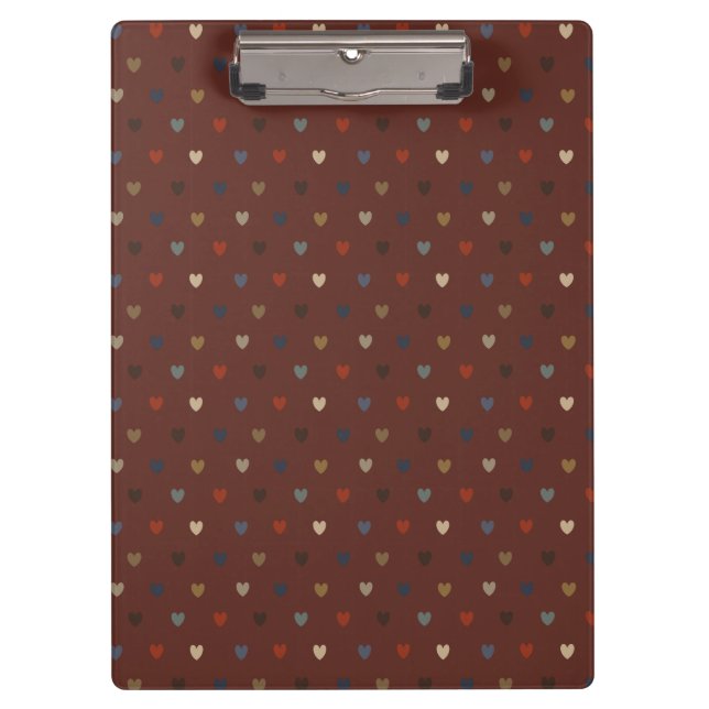 Porte-bloc Coeurs Polka sur kilim brown (Devant)