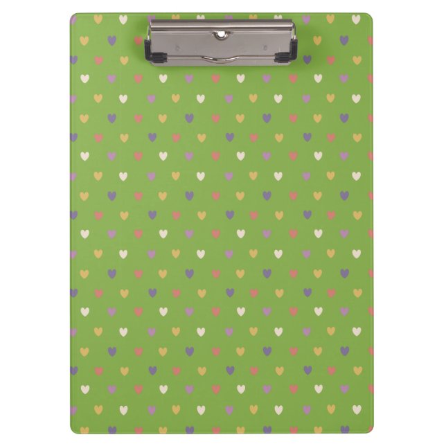 Porte-bloc Coeurs Polka sur vert vert (Devant)