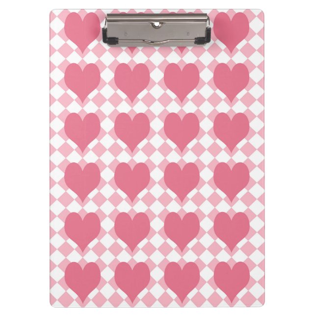 Porte-bloc Coeurs roses (Devant)