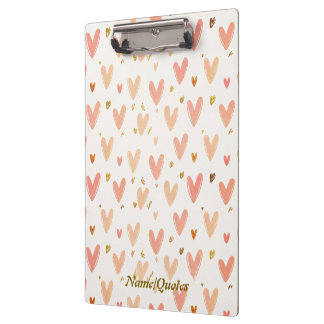 Porte-bloc Cœurs Roses Doux Motif Sans Couture