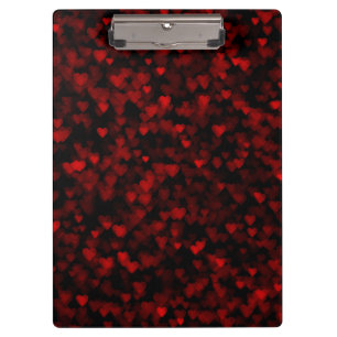 Porte-bloc Cœurs Rouges Vision Floue Amour Romantique Noir So
