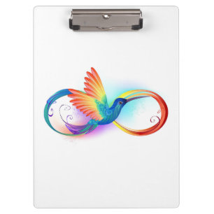 Porte-bloc Colibri arc-en-ciel avec symbole Infinity