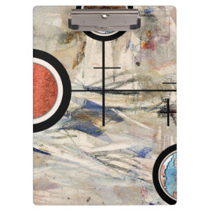 Porte-bloc collage d'art abstrait, médias mélangés et