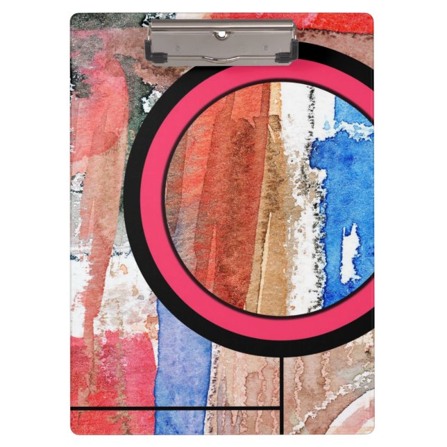Porte-bloc collage d'art abstrait, médias mélangés et (Devant)