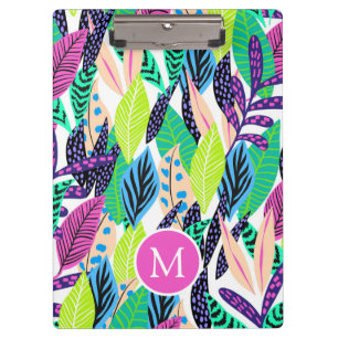 Porte-bloc Coloré Moderne Forêt Tropicale Feuilles Monogram