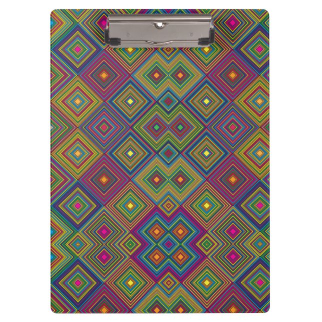 Porte-bloc Colorful clipboard with vibrant geometric diamond  (Devant)