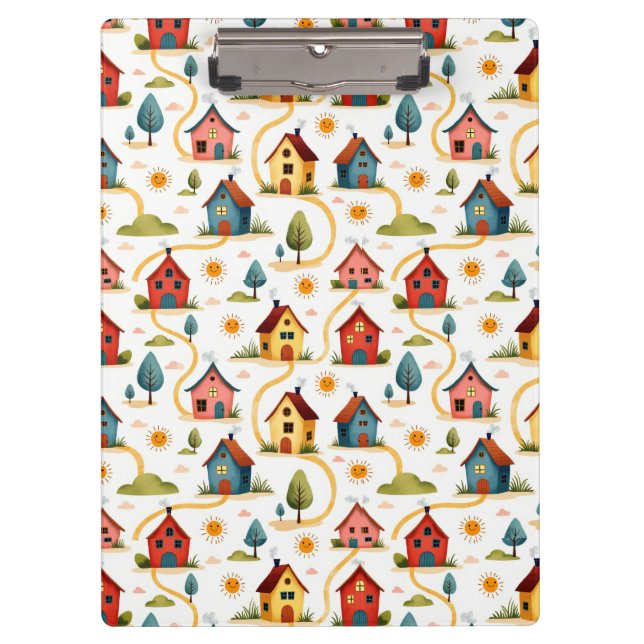 Porte-bloc Colorful Neighborhood Houses Realtor (Devant)