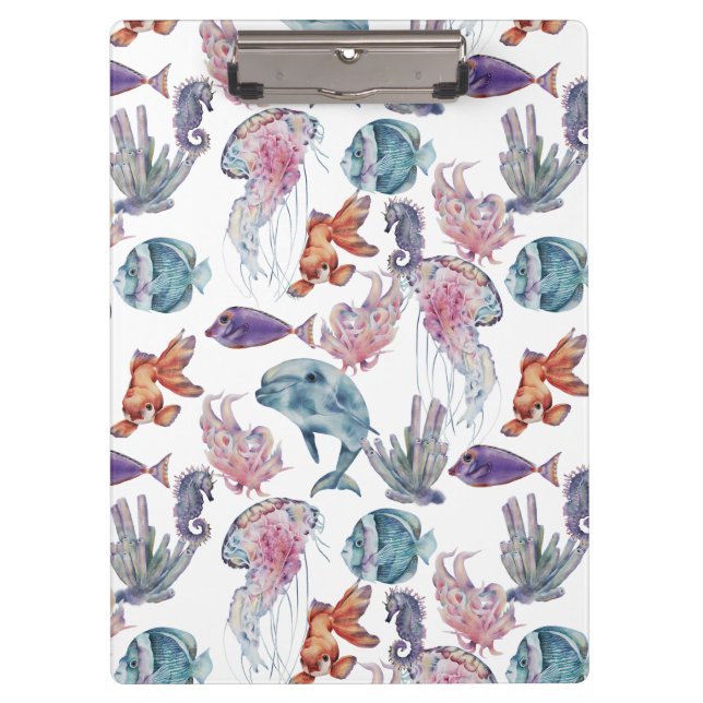 Porte-bloc Composition de aquarelle sous-marine Série Design  (Devant)