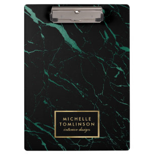 Porte-bloc Concepteur de marbre noir et vert personnalisé