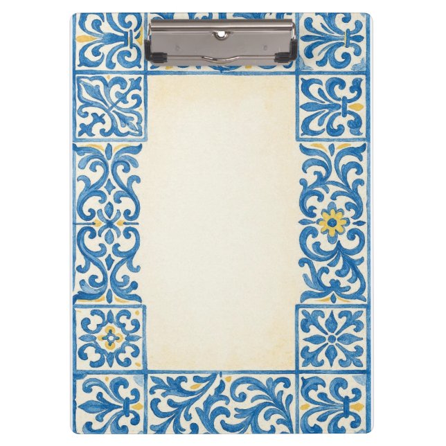 Porte-bloc Conception d'aquarelle fixe portugaise Azulejo (Devant)