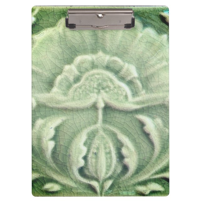 Porte-bloc Conception de carreau de fleur de style art nouvea (Devant)
