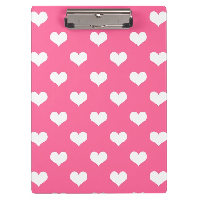 Porte-bloc Conception de coeurs adorables roses blancs  (Devant)