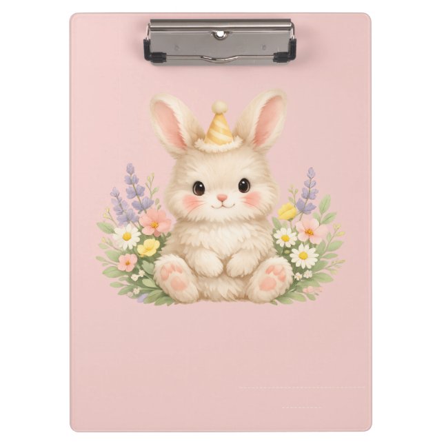 Porte-bloc Conception de fleur sauvage de lapin duveteux pour (Devant)