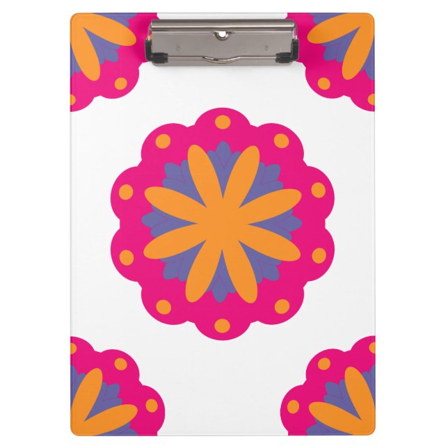 Porte-bloc Conception de fleurs géométriques audacieuses (Devant)