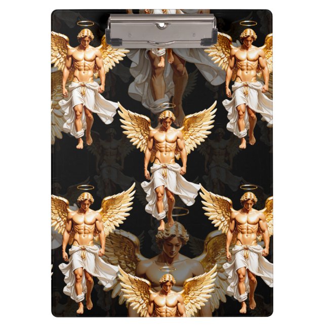 Porte-bloc Conception de motif d'anges dorés célestes  (Devant)