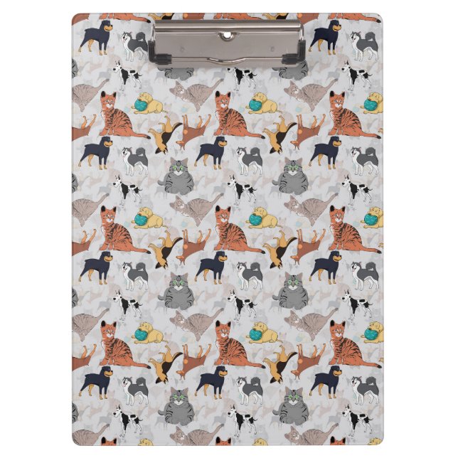 Porte-bloc Conception de motif de chiens et chats mignons (Devant)