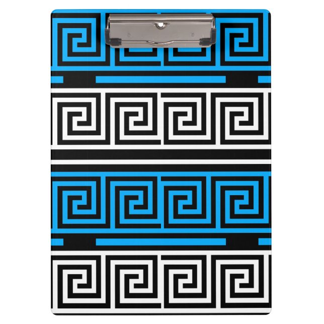 Porte-bloc Conception de motif de frise à clé grecque bleu no (Devant)