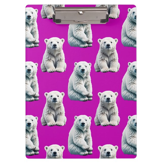 Porte-bloc Conception de motif d'ours polaire violet  (Devant)