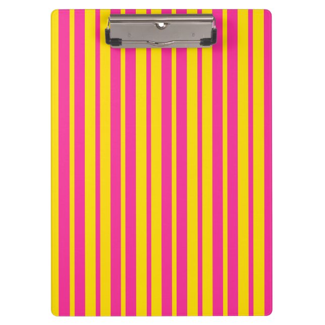 Porte-bloc Conception de motif rayé stylé rose jaune  (Devant)