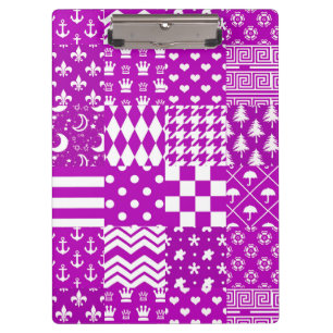 Porte-bloc Conception de Patchwork Motifs mélangés violet bla