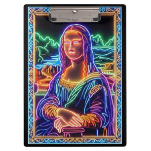 Porte-bloc Conception de portrait de Mona Lisa en lumière néo