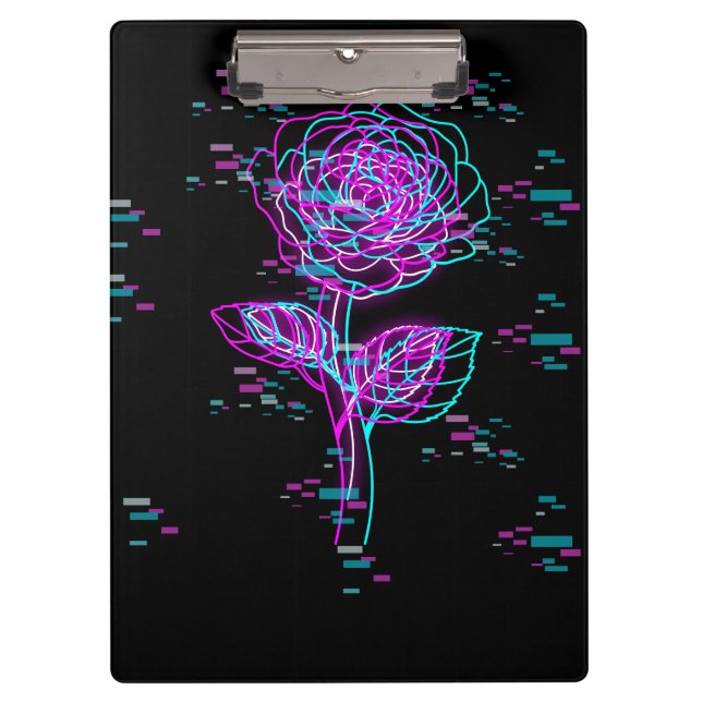 Porte-bloc Conception de rose de pépin de néon (Devant)