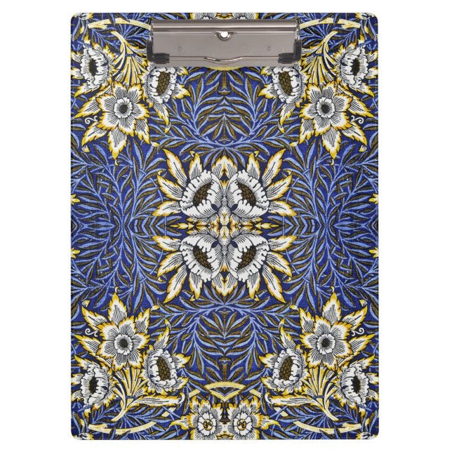 Porte-bloc Conception de William Morris Tulipe Saules Bleu et (Devant)