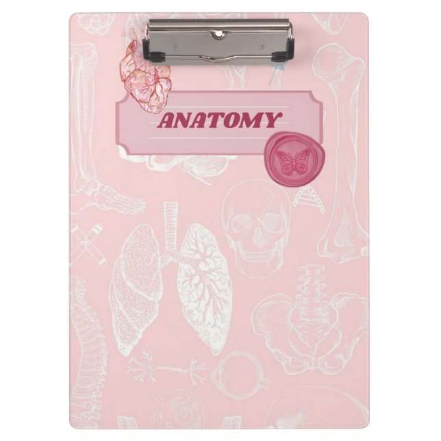 Porte-bloc Conception esthétique d'anatomie rose pour étudian (Devant)